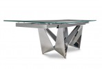 Folding glass table with a black top 210/290 x 100 x 75 cm