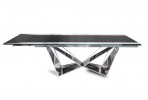 Folding glass table with a black top 210/290 x 100 x 75 cm
