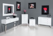 White glass chest of drawers 100 x 41 x 78.5