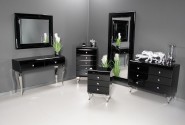 Cabinet glamor black glass 55 x 41 x 99 cm