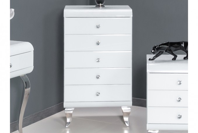 Cabinet glamor white glass 55 x 41 x 99 cm