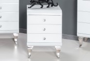 Bedside table white glass 45 x 41 x 66 cm