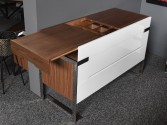 Elegant white chest of drawers with retractable top 120 x 50 x 76 cm