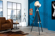CINE - 110-150cm golvlampa i svart och krom