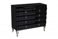 Mirrored black chest of drawers in the style of glamor 100 x 42 x 86 cm