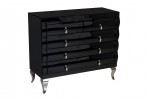 Mirrored black chest of drawers in the style of glamor 100 x 42 x 86 cm