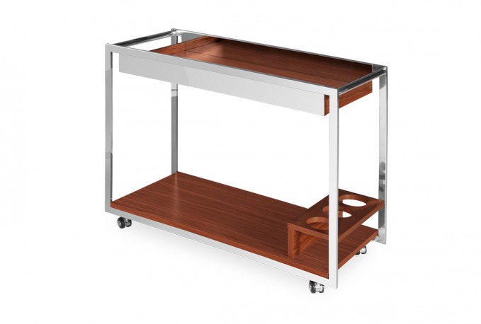 Elegant mobile wooden bar 90 x 40 x 70 cm