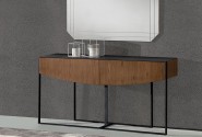 Wooden console with cement top 160 x 40 x 80 cm