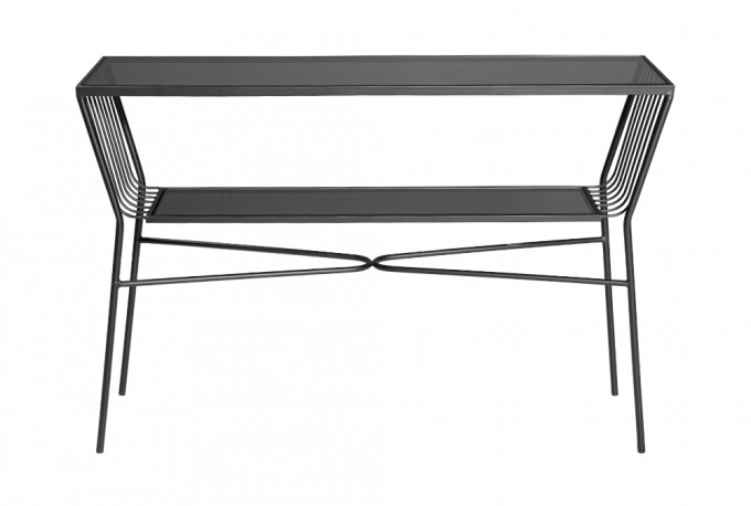 Metal console with graphite top 120 x 80 cm