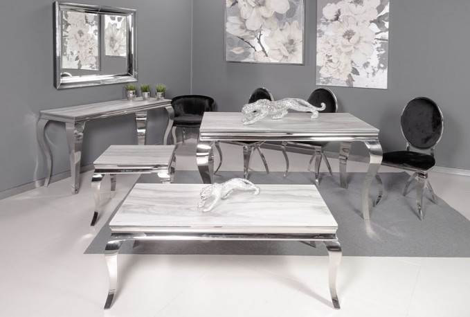 Console with a white marble top modern barock 150 x 50 x 75 cm