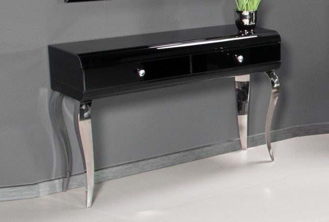 Dressing table glamor black glass 120 x 41 x 78 cm