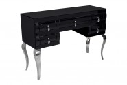 Mirrored dressing table black glass glamor 120 x 42 x 80 cm