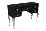 Mirrored dressing table black glass glamor 120 x 42 x 80 cm