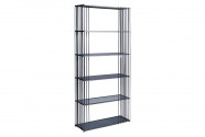 Wire shelf glass graphite shelves 80 x 27 x 179 cm