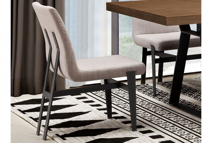 Modern chair light gray fabric 46 x 64 x 86 cm