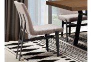 Modern chair light gray fabric 46 x 64 x 86 cm