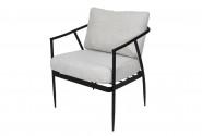 Steel black chair with light color cushions