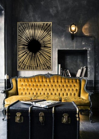 Modern black and gold picture 82 x 122 cm