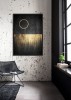 Black and gold picture with a wheel 82 x 122 cm
