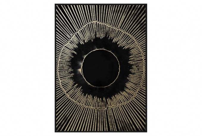 Black painting with gold 102x142