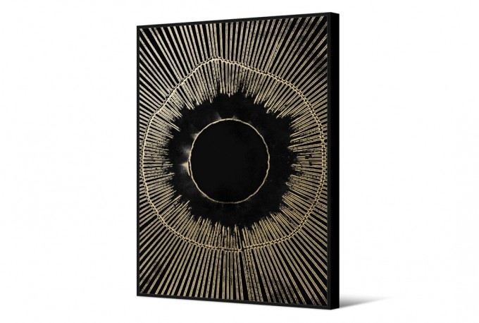 Black painting with gold 102x142