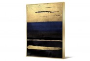 Blue-gold-black abstraction picture 102x142