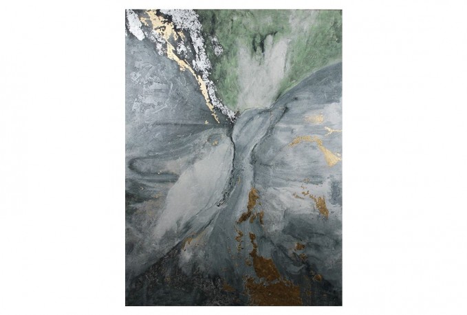Abstract picture sprinkled with gold and silver 90x120 cm