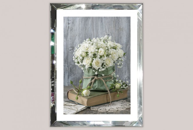 PAINTING OF FLOWERS in the mirror frame 60 x 80 cm S22500