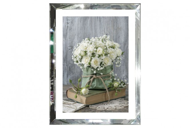PAINTING OF FLOWERS in the mirror frame 60 x 80 cm S22500 2