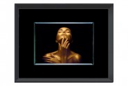 Picture of a golden woman figure 80 x 60 cm