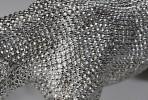 Silver "diamond" figure of leopard 98 x 17 x 22 cm