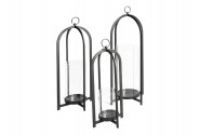 Black glass candle holder Ø16 x 53 cm