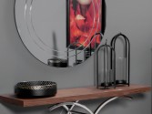 Black glass candle holder Ø16 x 53 cm