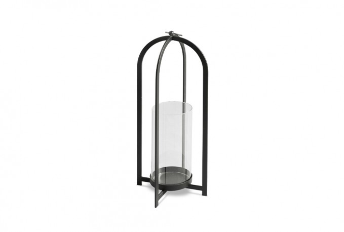 Black glass candle holder Ø16 x 53 cm