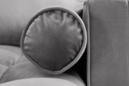 BELLANI - Mysig soffa med schäslong sammet grå