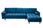 Corner sofa Cozy Velvet II 260cm dark blue velvet