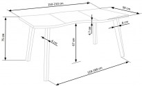 KOPMAN - Justerbart bord i naturek 150-210 cm