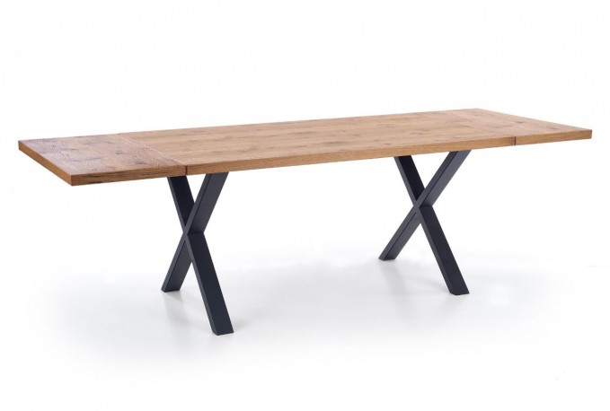 REDÉN - Justerbart bord i massivt trä industriell stil 160-250 cm