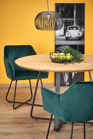 LOOPER 2 round table golden oak / black