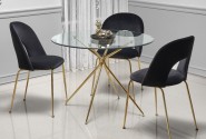 RONDO table transparent / gold