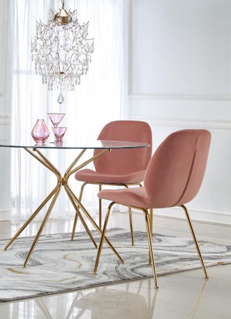 RONDO table transparent / gold