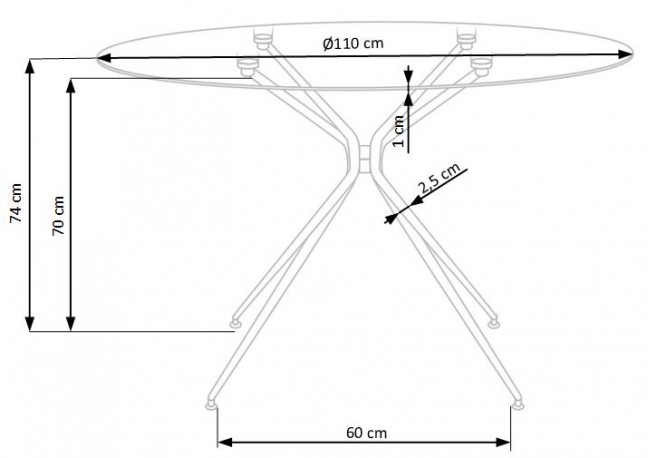 RONDO table transparent / gold