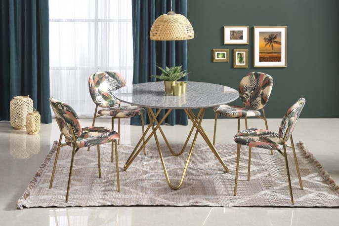 BERTRAND - Elegant bord i grå marmor och guld