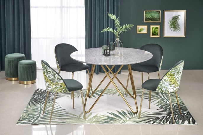 BERTRAND - Elegant bord i grå marmor och guld