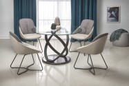 OPTIKO - Häftigt bord i modern design glas/stål 122 cm