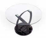 OPTIKO - Häftigt bord i modern design glas/stål 122 cm