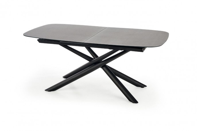FABIO - Justerbart bord i mörkgrå och svart 180-240 cm