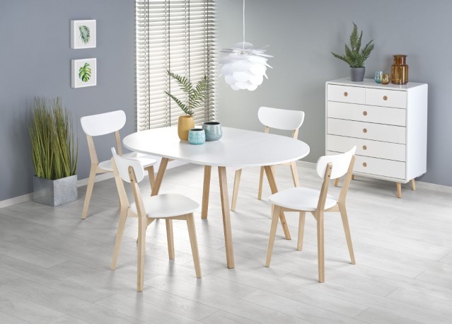 RUBEN table white / honey oak