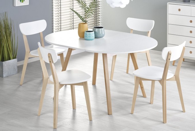 RUBEN table white / honey oak