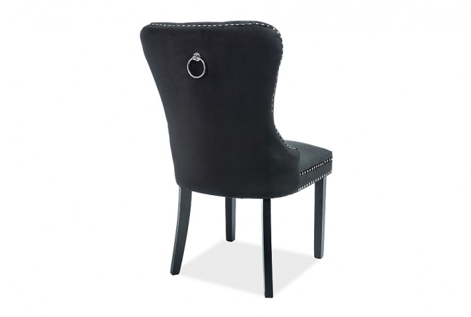 August Velvet chair black